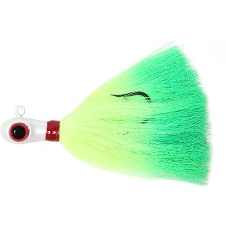 Sea Striker Bugeye Jig 1 12 Oz, White HeadChartreuseGreen Tail, Mylar SSCJ15-WCG